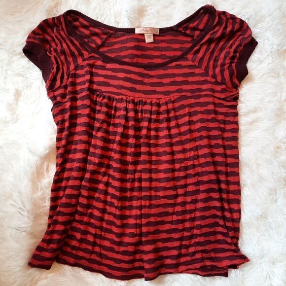 Anthropologie LUX Peasant Top Striped - Picture 5 of 8